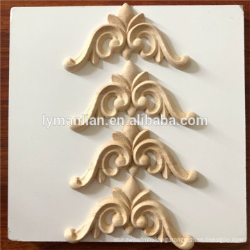 Two leaves wood carving corner applique sets